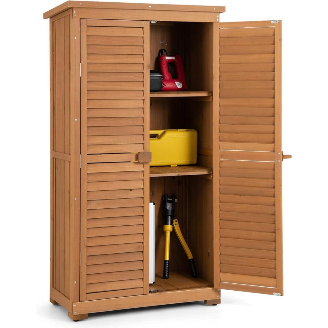 Armadio FANTASK Armadio da giardino in legno, resistente alle intemperie, capanno c