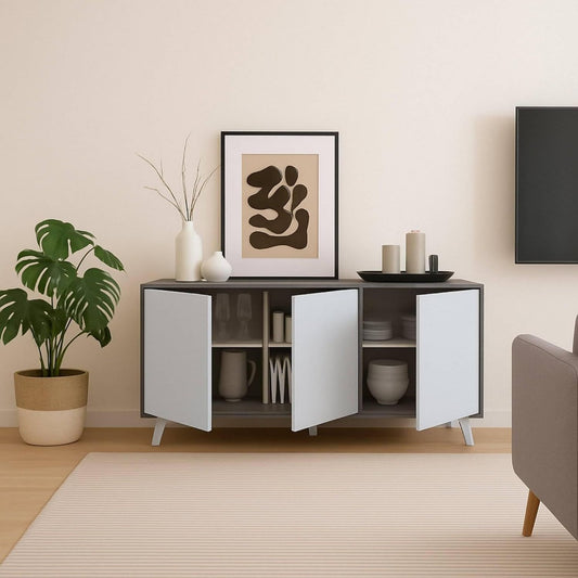 Credenze Dmora - Credenza Weddell, Buffet da Soggiorno, Madia da Salotto, Dispensa d