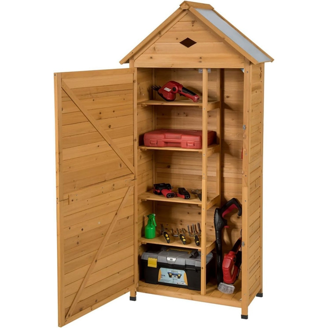 Armadio FANTASK Armadio da giardino in legno, 177 x 80 x 45 cm, per attrezzi da gia