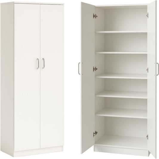 Letto eacommerce - Armadio Multiuso con 2 Ante 5 Ripiani Stile Moderno in Leg